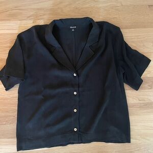 Madewell classic black blouse